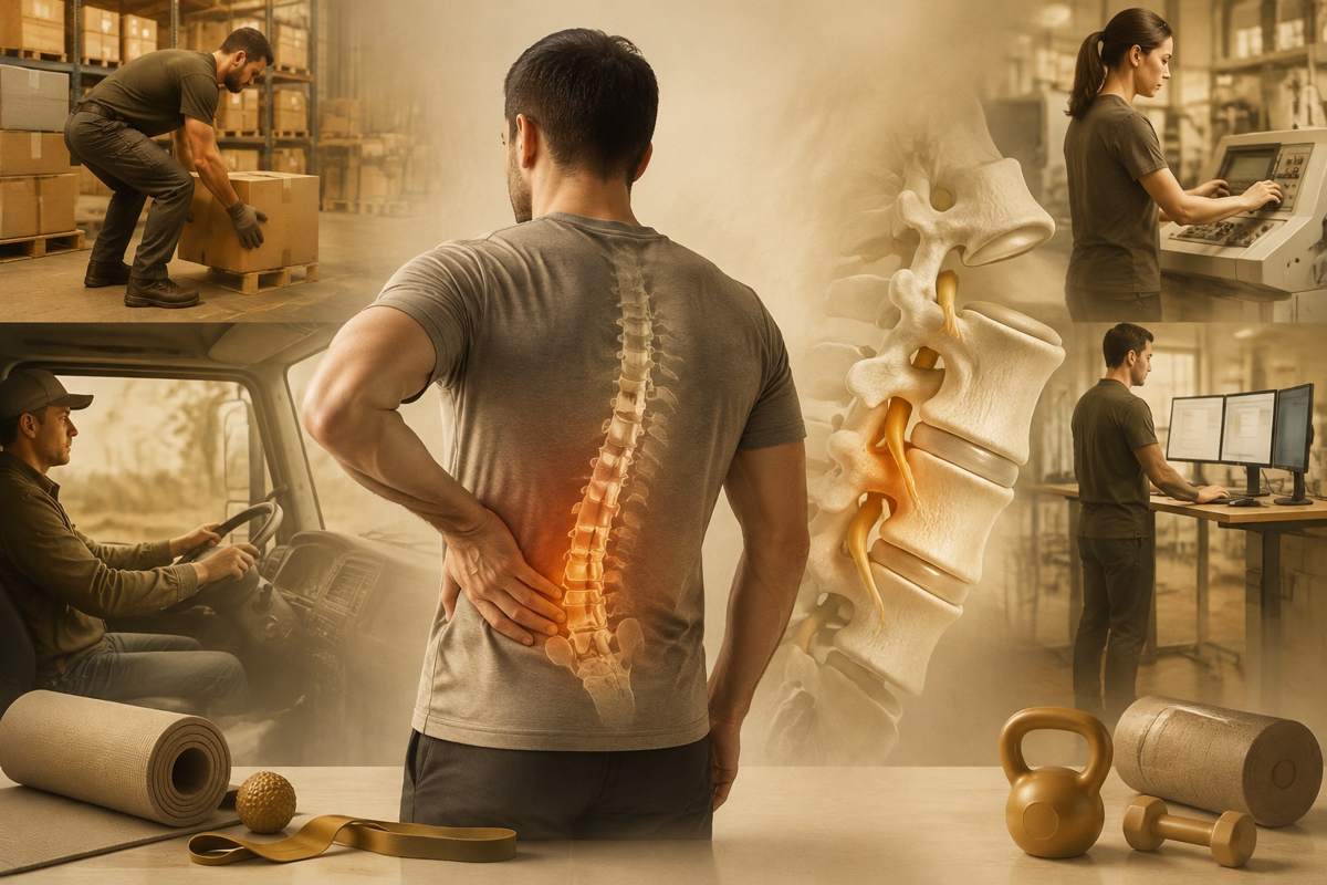 Imagem ilustrativa sobre Hérnia de disco e trabalho com carga: como continuar trabalhando e proteger a coluna